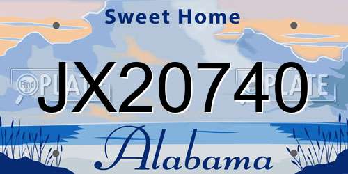 JX20740 Alabama License Plate