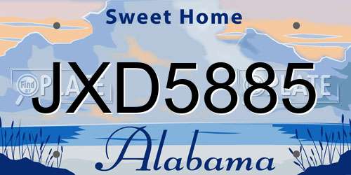 JXD5885 Alabama License Plate