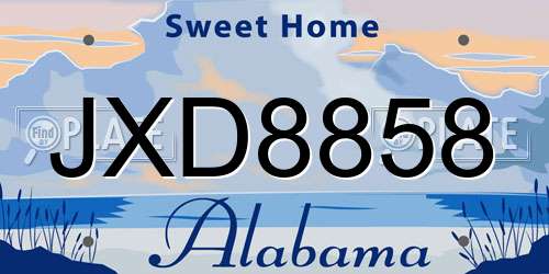 JXD8858 Alabama License Plate
