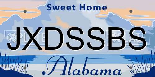 JXDSSBS Alabama License Plate