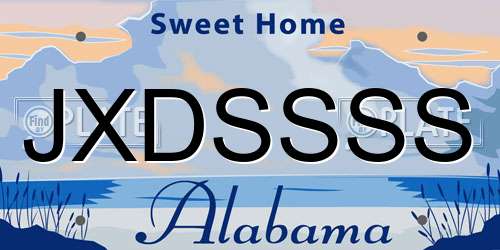 JXDSSSS Alabama License Plate