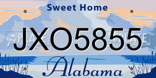 JXO5855 Alabama License Plate