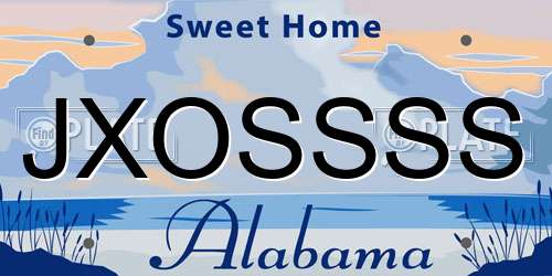 JXOSSSS Alabama License Plate