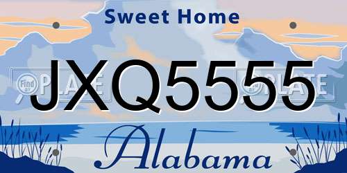 JXQ5555 Alabama License Plate