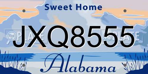 JXQ8555 Alabama License Plate