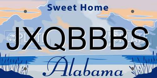 JXQBBBS Alabama License Plate