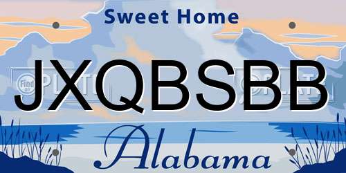 JXQBSBB Alabama License Plate