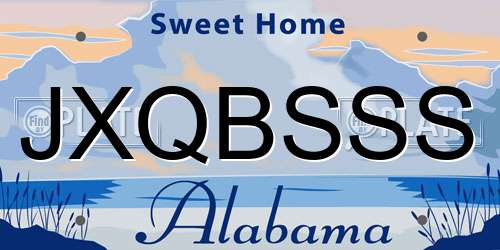 JXQBSSS Alabama License Plate