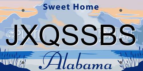 JXQSSBS Alabama License Plate