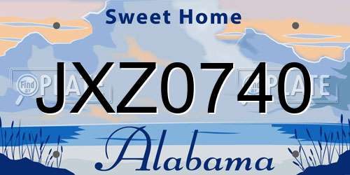 JXZ0740 Alabama License Plate