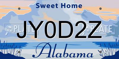 JY0D2Z Alabama License Plate