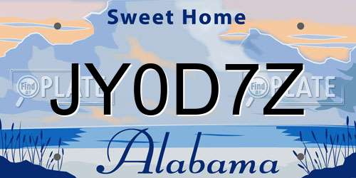 JY0D7Z Alabama License Plate