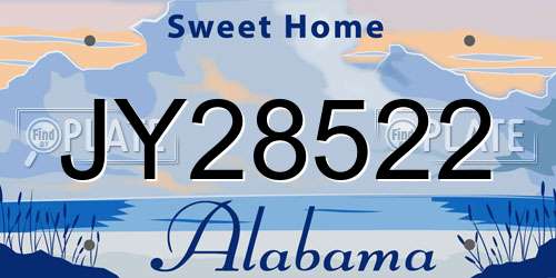 JY28522 Alabama License Plate