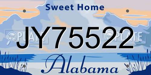 JY75522 Alabama License Plate