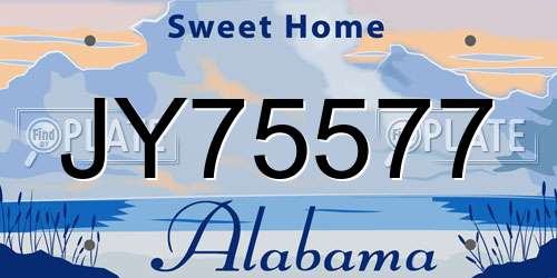 JY75577 Alabama License Plate