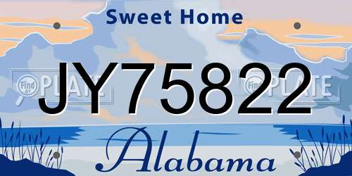 JY75822 Alabama License Plate