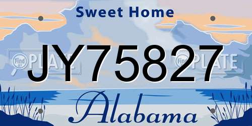 JY75827 Alabama License Plate