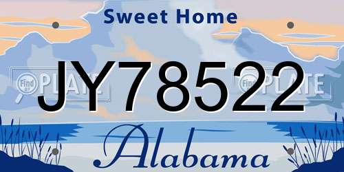 JY78522 Alabama License Plate