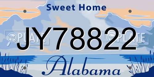 JY78822 Alabama License Plate