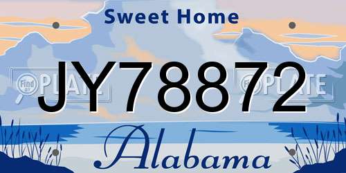 JY78872 Alabama License Plate