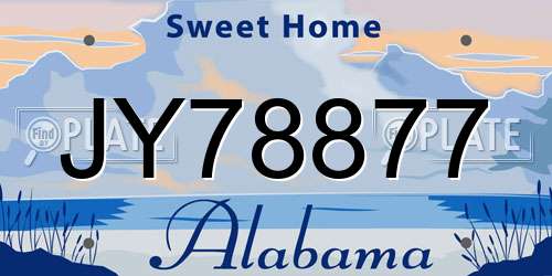 JY78877 Alabama License Plate