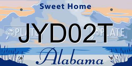 JYD02T Alabama License Plate