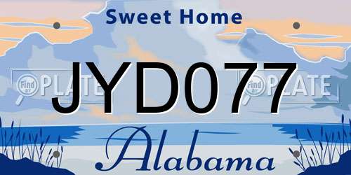 JYD077 Alabama License Plate