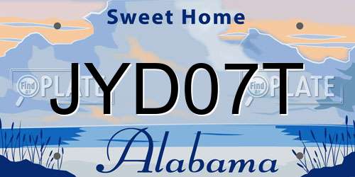 JYD07T Alabama License Plate
