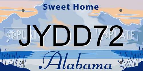 JYDD72 Alabama License Plate