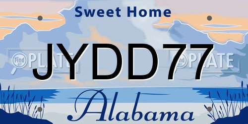 JYDD77 Alabama License Plate