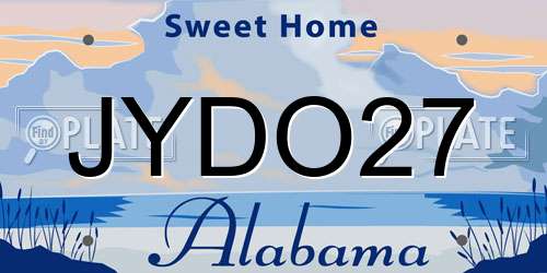 JYDO27 Alabama License Plate
