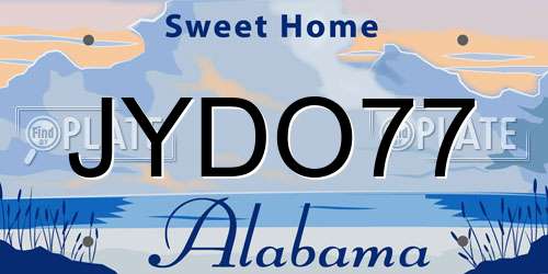 JYDO77 Alabama License Plate