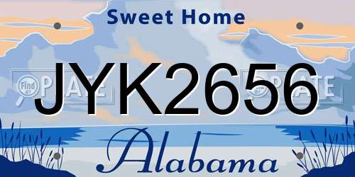 JYK2656 Alabama License Plate