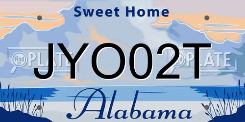 JYO02T Alabama License Plate