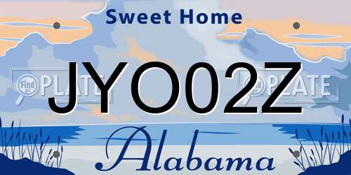 JYO02Z Alabama License Plate