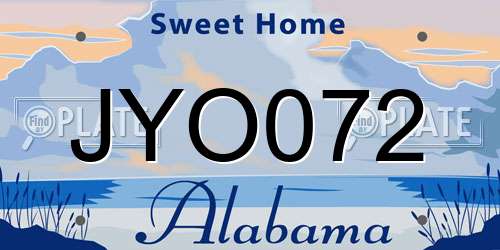 JYO072 Alabama License Plate