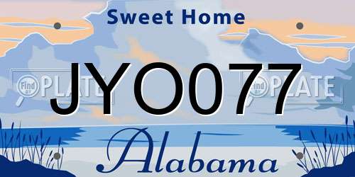 JYO077 Alabama License Plate