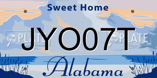 JYO07T Alabama License Plate