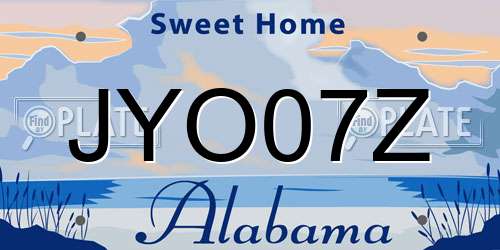 JYO07Z Alabama License Plate