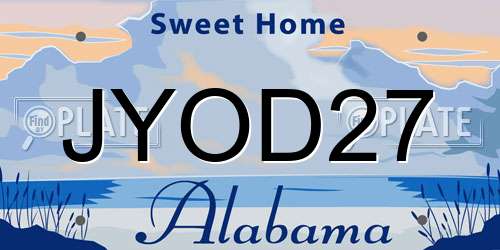 JYOD27 Alabama License Plate