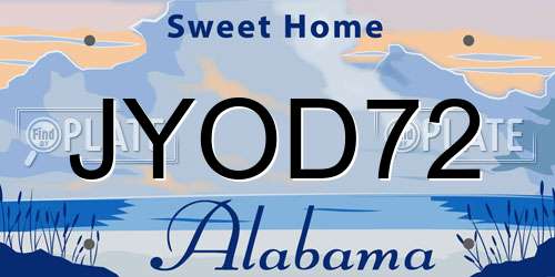 JYOD72 Alabama License Plate