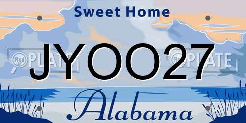 JYOO27 Alabama License Plate