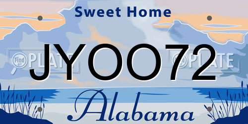 JYOO72 Alabama License Plate