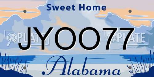 JYOO77 Alabama License Plate