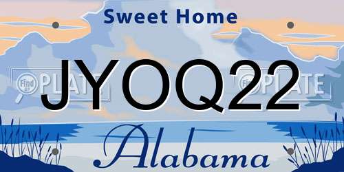 JYOQ22 Alabama License Plate