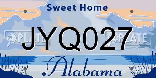 JYQ027 Alabama License Plate