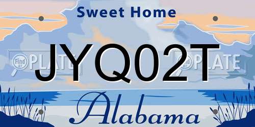 JYQ02T Alabama License Plate