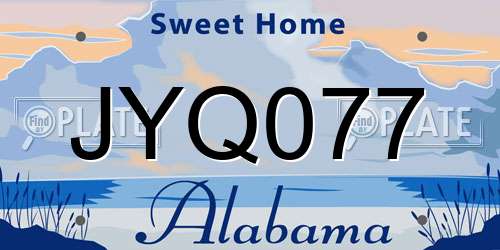 JYQ077 Alabama License Plate