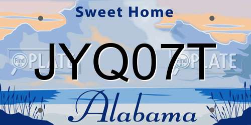 JYQ07T Alabama License Plate