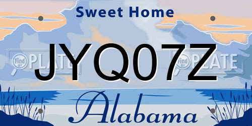 JYQ07Z Alabama License Plate
